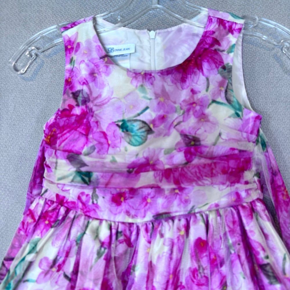 Bonnie Jean little girls fancy flower dress size 7T - Picture 2 of 10